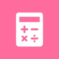 a calculator on a pink background with an x plus symbol in the middle