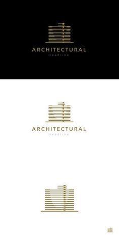 the logo for architectural is shown in gold and black