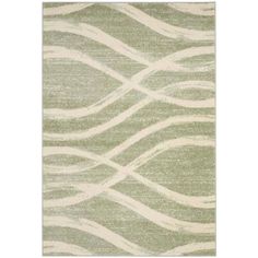 an area rug with wavy lines on it