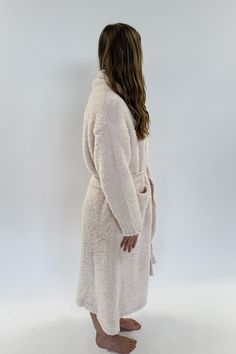 Discover the same cozy softness of our Jan Marie cabin blankets in this incredible robe! It's the perfect addition to your relaxation routine. Details Mid calf length Deep front pockets Tie Super plush, stretchy polyester Fabric | Fit | Care Miranda is wearing a size Small/Medium and is 5'6" tall. 100% polyester Machine Wash on Gentle with like colours. Cozy Sleepwear With Pockets, Cozy Loungewear Sleepwear With Pockets, Cozy Sleepwear With Pockets For Loungewear, Comfy Soft Knit Outerwear For Loungewear, Comfy Soft Knit Outerwear For Casual Wear, Cozy Soft Knit Outerwear For Loungewear, Cozy Sleepwear With Pockets For Lounging, Soft Snug Sleepwear For Lounging, Comfortable Soft Outerwear For Loungewear