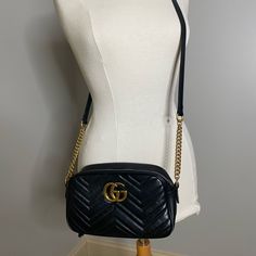 Authentic. Retail: $1,790. Light Wear Throughout. Inside Is Most Worn. No Signs On The Outside Leather. Dust Bag Included. Smoke Free Home Gucci Marmont Camera Bag, Gucci Marmont, Gucci Bags, Gucci Bag, Camera Bag, Dust Bag, Bag Lady, Gucci, Signs