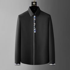 Men's Easy Care Embroidered Slim Shirt
Features：

 	Product ID:LS0247
 	Material:Polyester,Spandex,Nylon
 	Season:Spring,Summer,Autumn,Winter
 	Color:Black,White

Size Chat： Embroidered Black Collared Shirt, Black Embroidered Collared Shirt, Black Embroidered Long Sleeve Shirt, Fitted Long Sleeve Shirt With Embroidery, Fitted Long Sleeve Embroidered Shirt, Black Embroidered Top With Collar, Embroidered Long Sleeve Shirt, Business Dress Shirts, Fits Streetwear