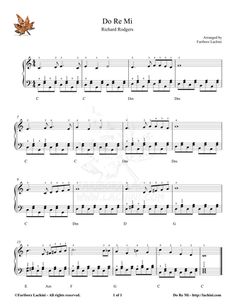 sheet music with the words do re mi