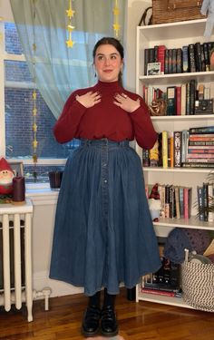 How To Style Plus Size, Plus Size Grandma Fashion, Retro Teacher Outfits, Skirt And Long Sleeve Outfits, Fall Outfits 2024 Plus Size, Corporate Cottagecore, Holiness Outfits, Ingenue Outfits, Grandmacore Fashion