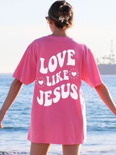 Spread a Message of Faith with this cute Love Like Jesus Shirt! This Christian Comfort Colors® Tshirt is super comfy! Size up for a Trendy Oversized Look! SHIPS FREE! SIZING TIPS: Size up 2-3 sizes from your "usual size" to get the "Oversized" Look! (2 sizes up is most common, and 3 sizes up is more dramatic) For a "relaxed fit" order your "usual size". When in doubt, lay your favorite fitting Tee flat and measure armpit to armpit and compare the width against the Size Chart in the photos. PROCE Love Like Jesus Shirt, Christian Comfort, Love Like Jesus, Comfort Colors Tshirt, Jesus Shirt, Jesus Tshirts, Birthday Board, Shop Owner, Jesus Shirts