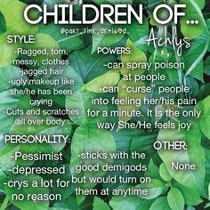 a poster with the words children of acts on it's back ground, surrounded by green leaves