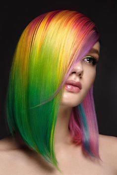 Red Bob Hairstyles, Beauty Hair Photography, Baby Pink Lipstick, Hidden Rainbow Hair, Passion Gif, Colorful Hairstyles, Beauty Salon Posters, Red Bob, Salon Pictures