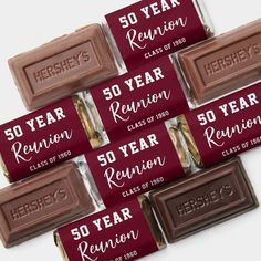 hershey's 50 year reunion chocolate bar wrappers