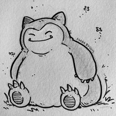 a drawing of a cartoon character sitting on the ground