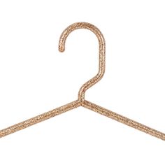 a gold glittered metal hanger on a white background