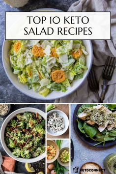 Are you ready for 10 of the best keto salads? Many people think the keto diet is all bacon and butter, but that’s far from the truth. You can enjoy fresh keto salad, roasted veggies, and all kinds of summer berries on the keto diet. Grab these keto salad ideas for your next low carb dinner or lunch. These are easy keto salads - they include the salad recipes and salad dressings as well. Easy Keto Salads, Keto Salad Ideas, Keto Salad Recipes, Meal Prep For Work, Keto Salads, Keto Chicken Salad, The Ultimate Keto Meal Plan, Keto Salad, Keto Diet Snacks