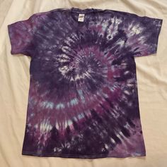 Tie Dye Adult Large Purple Spiral T-Shirt, gender neutral,  100% cotton, Very soft and comfortable. Only the highest quality professional dyes used. Washed out several times with earth-friendly detergent.  Will never run or fade! *This is the exact item you will receive! Hand Dyed Cotton T-shirt, Tie-dye Cotton T-shirt, Cotton Tie-dye Pre-washed T-shirt, Pre-washed Tie Dye T-shirt With Crew Neck, Unisex Tie Dye Short Sleeve T-shirt, Unisex Tie-dye Short Sleeve T-shirt, Hand Dyed Purple Short Sleeve T-shirt, Hand Dyed Purple Crew Neck T-shirt, Purple Hand Dyed Crew Neck T-shirt