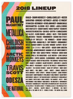 the line up poster for festival