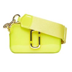 Nwt Marc Jacobs Jelly Snapshot Camera Bag Yellow Jelly Snapshot Purse Is Included. Dimensions: Height: 11cm, Width: 18cm, Depth: 6cm, Strap: 70cm 100% Pvc, 100% Polyester Made In China Designer Model Number: M0014834 Green Crossbody Bag With Logo Strap, Yellow Jelly, Marc Jacobs Snapshot Bag, White Camera, Marc Jacobs Crossbody Bag, Small Cosmetic Bags, Black Leather Crossbody Bag, Marc Jacobs Bag, Orange Bag