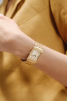 BREDA Virgil Metal Watch | Urban Outfitters Rectangle Watch, Vintage Watches Women, Metal Watch, Vintage Timepiece, Gold Champagne, Stud Style, Classic Watches, Square Watch, Stainless Steel Band