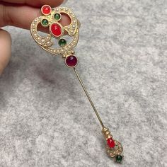 Green, Red, Purple Gem Imitated Pearl Mat Gold Plated Crown Retro Brooch Pin Size: 1.25(W) X 4.3(L) Inches Metal: Alloy Material: Imitated Gem, Imitated Pearl Elegant Multicolor Brooch Pins, Red Crown, Purple Gems, Gold Brooch, Gold Brooches, Red Purple, Purple Gold, Brooch Pin, Gold Plate