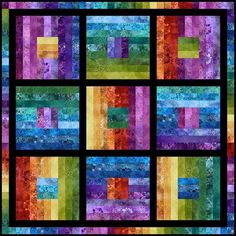 a colorful quilt with squares on it