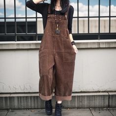 Lasaky - Stylish Loose-fit Casual Jumpsuit with Wide-Leg Overalls Style Salopette, Overalls Fashion, Vintage Overalls, Vintage Jumpsuit, Jumpsuit Casual, Corduroy Overalls, Fall Pants, Loose Jumpsuit, Vintage Corduroy