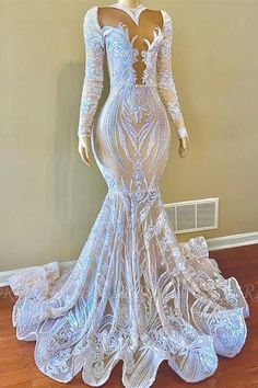 Prom Dress With Long Sleeves, White Prom Dress Mermaid, Mermaid Prom Dresses Lace, White Mermaid, Prom Dresses Long Mermaid, Mermaid Prom Dress, White Prom Dress, Lace Mermaid, Dress With Long Sleeves