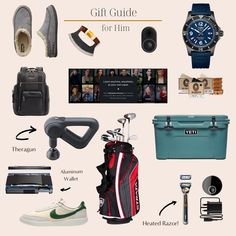 Why are the men in our lives notoriously hard to buy for?! I am constantly on the hunt for something interesting to give-- not your 'typical guy gift' of a tie, mug, or socks. I curated this Gift Guide by asking my own husband what he wants to receive...which is why you will see golf items and a Breitling watch in this guide! :-) Be sure to get all the way to the bottom to see what I think is the best gift ever a guy will love. Tumi Backpack, Aluminum Wallet, Breitling Superocean, Mens Soap, Best Gift Ever, Gift Guide For Him, Recovery Workout, Cool Knives