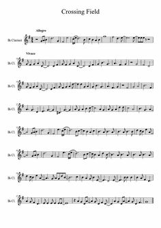 the music score for crossing field