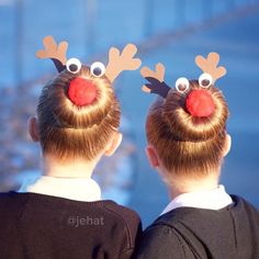 Peinados Fáciles Para Cabello Corto, Christmas Hairstyles, Holiday Hairstyles, Christmas Hair, Red Nose, Red Nosed Reindeer, Everyday Hairstyles, Crazy Hair, Christmas Cheer