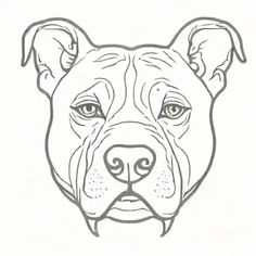 a drawing of a dog's face in black and white