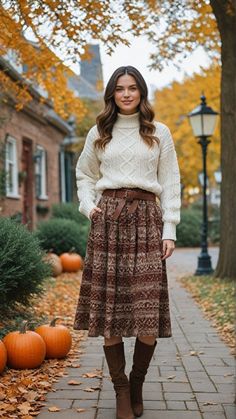 Outfits For Short Women, Fashionista Outfits, Midi Skirt Outfit, Trendy Outfits Winter, Skirts With Boots, Winter Mode, Thanksgiving Outfit, Fashion Winter