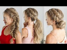 Fish Tail Up Do, Fishtail Braid For Wedding, Missy Sue Hairstyles Videos, Fishtail Updo Tutorial, Easy Mermaid Braid, Messy Fishtail Braid Tutorial, Bridesmaid Hair Fishtail Braid