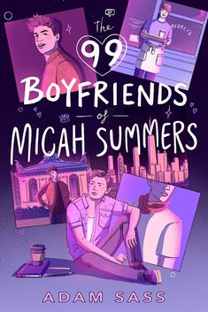 the 99 boyfriends of mich summers by adam sasa book cover with an illustration of two men and a woman