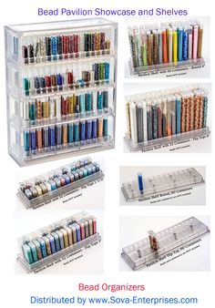 an assortment of different colored crayons in a clear plastic case with dividers