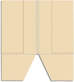 the front and back side of a cabinet door with two sections cut out to show the bottom