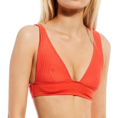 Nwt Juniors Billabong Lined Up Remi Ribbed Plunge V-Neck Swim Bra Top Size L-12 Color: Bright Poppy Soft Wide Rib Textured Fabrication Bra Top Plunge V-Neckline Over The Shoulder Straps Lined Pullover Construction Recycled Nylon/Elastane Hand Wash Seamless V-neck Beach Tops, Ribbed Tops For The Beach, Solid V-neck Beachwear Top, Low-cut Seamless Top For The Beach, Seamless Low-cut Top For Beach, Ribbed V-neck Top For Beach, Ribbed V-neck Beach Top, Swim Bra, Billabong Swim