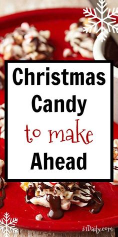 christmas candy to make ahead on a red plate