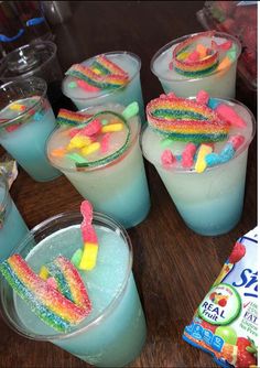 there are many drinks that have been made to look like rainbows