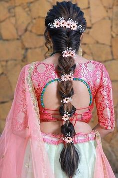 Messy Braided Hairstyles, Simple Bridal Hairstyle, South Indian Wedding Hairstyles, Reception Hairstyles, Bridal Hairstyle Indian Wedding, Hair Style On Saree, Engagement Hairstyles, Bridal Hairdo, Traditional Hairstyle