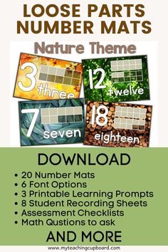 loose parts play mats with a nature theme Loose Parts Area, Loose Parts Activities, Loose Parts Storage, Corner Inspiration, Walker Learning, Assessment Checklist, Numbers To 20, Loose Parts Play