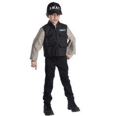 DRESS UP AMERICA PRETEND PLAY COSTUME.

COSTUME INCLUDES:
1x Top
1x Cap

ADDITIONAL FEATURES: 
100% polyester Resistant to most chemicals, stretching and shrinking, wrinkle resistant, and abrasion-resistant. 
The role-play set is easily washed and dried. 
Perfect for everyday play, career day at school, or anytime your child wants to have fun. Great Costume starters for Halloween and Purim. Beekeeper Costume, Swat Costume, Career Costumes, Toddler Boy Costumes, Pretend Play Costumes, Firefighter Costume, Role Play Costume, Swat Team, Kids Pretend Play