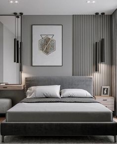 Bedroom Ideas Minimalist Modern Comfy, Grey Bedroom Decor, Modern Bedroom Interior, Luxury Bedroom Master, Bedroom Decor Design, Bedroom Bed Design, Bedroom Furniture Design, Room Design Bedroom, Master Bedrooms Decor