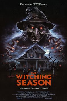 a movie poster for the witching season with an image of a house and hands