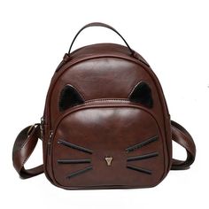 Free Shipping Worldwide! Please check our measures below before purchasing.This is functional shoulder bag to carry out your mobile phone, make up, wallet and any small thing you love most. Style: Retro PU Kitty Cute Mini Backpack. Closure: Zip. Material: High quality PU. Sizes: 26cm x 23cm ; wide 9 cm (divide by 2.54 for the size in inches) Origin: Made in China. Please allow for a possible 1-3 cm difference in measurements and keep in mind that the color may be slightly off due to differences Backpack Purses, Leather School Backpack, Cute Mini Backpacks, Backpack Cute, Cat Backpack, Patterned Backpack, Women Leather Backpack, School Bags For Girls, Backpack Women