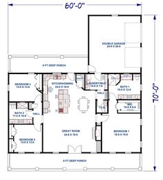 the floor plan for a two story house with 2 bedroom and an attached garage area