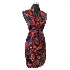 Sleeveless Cheongsam, Party Gown Dress, Traditional Chinese Dress, Qipao Dress, Evening Party Gowns, Party Gown, Dress Flower, Chinese Clothing, Wholesale Dress