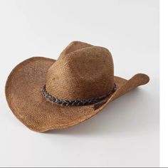 Gorgeous Coco Color Leather Band Hat Can Be Shaped To Liking With Moldable Wire In Brim #Cowboy #Western Brown Cowgirl Hat, Paper Boy Hat, Straw Cowgirl Hat, Straw Panama Hat, Straw Bucket Hat, Straw Visor, Wool Fedora Hat, Black Fedora, Straw Cowboy Hat