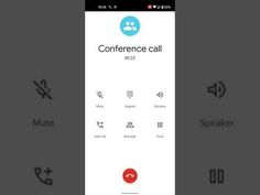 the conference call app is displayed on an iphone's screen, and it appears to be filled with icons