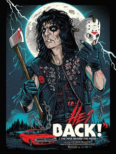 the poster for back to the future, featuring an image of slash holding a mask