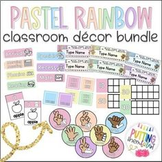 the pastel rainbow classroom decor bundle