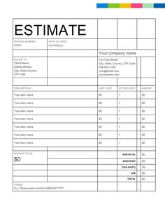 the invoice form is shown with numbers and colors for each individual to use