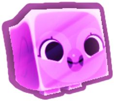 an image of a pink cube with eyes