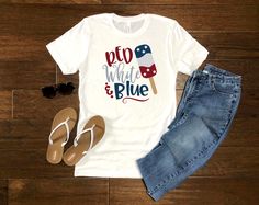 RED WHITE AND BLUE, Patriotic Shirt, 4th Of July Tees, 4th of July Tshirt, Women 4th of July Tee, Memorial Day Shirt, Independence Day Tee Step into style with our vibrant sublimation t-shirts, now available in a palette of delightful hues including light pink, white, light blue, and light gray! Crafted with premium quality materials, these shirts not only offer unparalleled comfort but also showcase vivid, long-lasting prints that won't fade over time. Whether you're looking to make a fashion statement or add a pop of color to your wardrobe, our sublimation t-shirts are the perfect choice. Don't miss out on the opportunity to elevate your everyday look with our stylish and affordable t-shirts. Order yours today and experience the perfect blend of fashion and comfort! All of our tee’s come Casual Blue T-shirt For Independence Day, Patriotic Blue T-shirt For Summer, Casual Blue Shirt For Independence Day, Blue Relaxed Fit Shirt For 4th Of July, Blue Relaxed Fit Top For Independence Day, Blue Shirt With Letter Print For Independence Day, Casual White Shirt For Independence Day, Blue Crew Neck Shirt For Independence Day, Teachers Thanksgiving